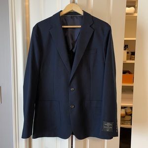 J. Crew Ludlow Navy English Cotton-Wool Blazer 40R
